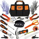 Conjunto de ferramentas INCLY Kids Real, 24 peças com bolsa de ferramentas, chave de fenda Hammer