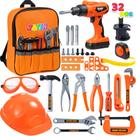Conjunto de Ferramentas JOYIN 32 Peças para Crianças com Mochila e Furadeira Eletrônica