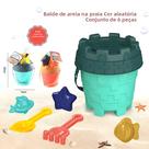 Conjunto De Ferramentas Para Brincar Na Areia Na Praia Com Balde, Peneira, Pá, Carrinho E Regador