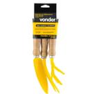 Conjunto De Ferramentas Para Jardinagem Com 3 Peças Amarelo Vonder Com Cabo De Madeira Original Conjunto De Ferramentas Para Jardinagem Com 3 Peças Amarelo Vonder Com Cabo De Madeira Original