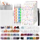 Conjunto de ferramentas para unhas Fandamei, 30 peças, pincéis de arte de unhas, strass