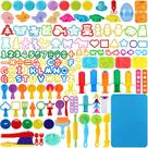 Conjunto de ferramentas Playdough Oun Nana 144 unidades para crianças com bolsa de armazenamento