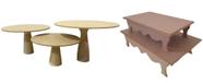 Conjunto De Festa 5 Peças Mesa Docinho Decoração Bandeja Mdf