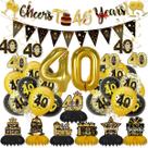 Conjunto de festa de aniversário de 40 anos com balões e banner Conjunto de festa de aniversário de 40 anos com balões e banner