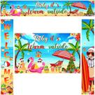 Conjunto de festa de Natal e verão Banner Oudain Tropical Beach