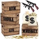 Conjunto de festa MiniInflat Money Bag Prop com pistola de caixa para festa da década de 1920