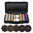 Conjunto de fichas de pôquer SLOWPLAY Nash 14g Clay 300 unidades com estojo e cartões