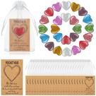 Conjunto de fichas Pocket Hug Motiskyy, 24 pedras em forma de coração com cartão