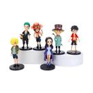 Conjunto De Figuras De Ação Anime One Piece Luffy 6 Peças Bonecos Colecionáveis Em PVC Para