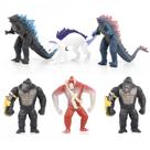 Conjunto De Figuras De Ação Godzilla VS King Kong 6 Peças Com Juntas Móveis Brinquedos Para Crianças