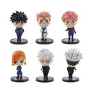 Conjunto De Figuras De Ação Jujutsu Kaisen 6 Peças Gojo Satoru Yuji Itadori Fushiguro