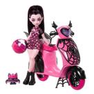 Conjunto de Figuras de Ação Monster High Draculaura com Patinete