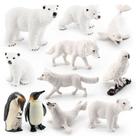 Conjunto de figuras de animais do Ártico, 10 unidades - Animais polares realistas