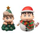 Conjunto de figuras de Natal Crayon Shin-chan Snowman & Tree PVC