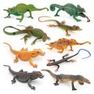 Conjunto de figuras de répteis realistas de PVC para camaleões e lagartos, 8 unidades