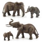 Conjunto de figuras Família genérica realista de elefantes selvagens africanos