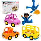 Conjunto de figuras magnéticas Picasso Tiles Vehicle and Action, 5 unidades