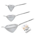 Conjunto de filtros U.S. Kitchen Supply em aço inoxidável de 3, 4 e 5,5 cm