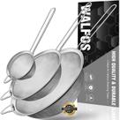 Conjunto de filtros Walfos Fine Mesh em aço inoxidável de 3 tamanhos