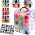 Conjunto de fio dental para bordar QCZKB 301 com caixa transparente de 5 camadas