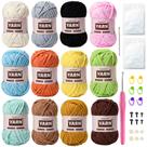 Conjunto de fios OmoIut Chenille Velvet, pacote com 12 unidades, 600g (720m), crochê