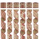 Conjunto de fitas de serapilheira com fio de Natal MEEDEE, 6 rolos, 6,3 cm x 18 pés