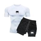 Conjunto De Fitness Masculino De Secagem Rápida Com Camiseta De Manga Curta E Shorts De Dupla Camada