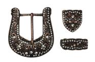Conjunto de Fivela e Ponteira em Strass para Cinto Country - Paul Western Ref:001489