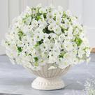 Conjunto de flores artificiais AmberFun 12 peças de petúnia de seda branca