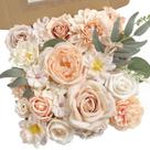 Conjunto de flores artificiais Rongflower Nude Champagne com hastes