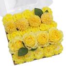 Conjunto de flores artificiais TINGE TIME Rosas amarelas com caules