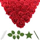 Conjunto de flores artificiais Vignor de 100 unidades com rosa vermelha cereja