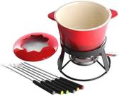Conjunto de Fondue Aretha Inox Vermelho 11 pçs