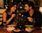 Conjunto De Fondue Para 6 Pessoas Com Garfos 11 Peças - Preta
