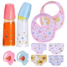 Conjunto de fraldas Baby Doll BABESIDE com mamadeiras, chupeta e babadores