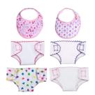 Conjunto de Fraldas e Babadores DC-BEAUTIFUL para Bonecas de 14 a 18 Polegadas