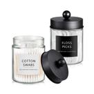 Conjunto de frascos de armazenamento SheeChung Qtip, suporte dispensador, 2 peças de vidro