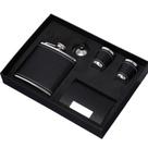 Conjunto de frascos de quadril de aço inoxidável de 180 ml com copos, funil e carteira Conjunto de frascos de quadril de aço inoxidável de 180 ml com copos, funil e carteira