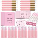 Conjunto de frascos e pincéis de shampoo Lash NailSlowee 52 unidades rosa