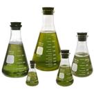 Conjunto de frascos Erlenmeyer Corning Pyrex 50-1000 ml com rolhas de borracha Conjunto de frascos Erlenmeyer Corning Pyrex 50-1000 ml com rolhas de borracha
