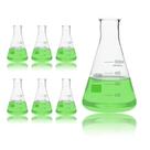 Conjunto de frascos Erlenmeyer de vidro, útil, 500 ml, boca estreita, 6 unidades