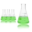 Conjunto de frascos Erlenmeyer de vidro, útil, boca estreita, 1000 mL, 3 unidades
