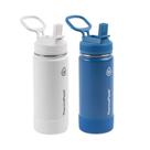 Conjunto de frascos térmicos de 2 garrafas de aço inoxidável 473 ml branco/azul