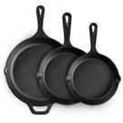 Conjunto de Frigideiras de Ferro Fundido EWFEN 6", 8", 10" Pré-temperadas