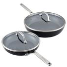 Conjunto de frigideiras KitchenAid de indução anodizada rígida de 4 peças
