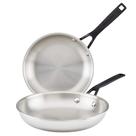 Conjunto de frigideiras KitchenAid em aço inoxidável polido