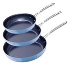Conjunto de frigideiras Nuwave de 3 peças forjadas leves Duralon Blue