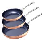 Conjunto de frigideiras Nuwave de 3 peças forjadas leves Duralon Blue
