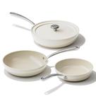 Conjunto de frigideiras Redchef, cerâmica antiaderente, 4 peças, bege