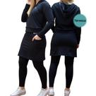 Conjunto De Frio Térmico Calça Saia Interno Peluciada Uv+ Roupa Fitness Evangélica Inverno